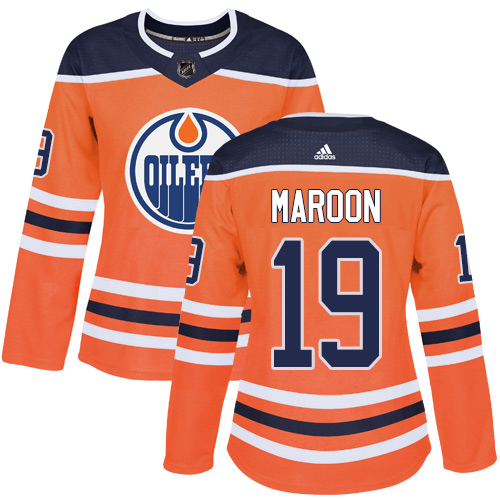 Adidas Edmonton Oilers #19 Patrick Maroon Orange Home Authentic Women Stitched NHL Jersey